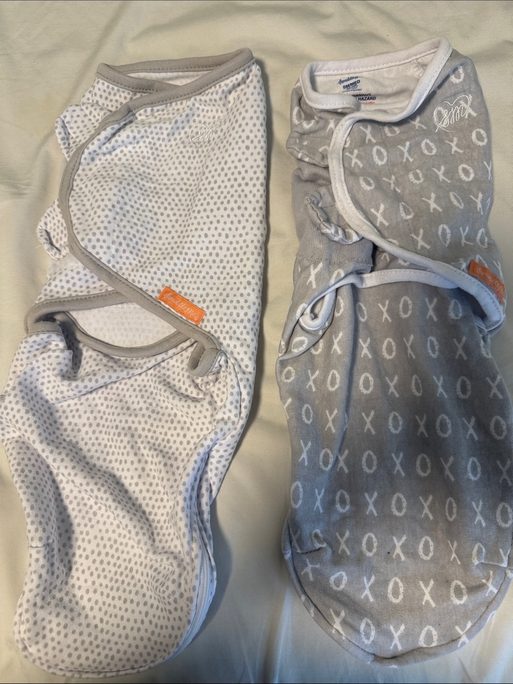 Love to Dream Swaddle Me Grey and White Swaddle Set with XOXO Pattern